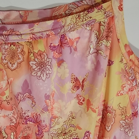 CW Classics 2X Swim Tank Top Floral ButterflyPrint - Picture 2 of 7